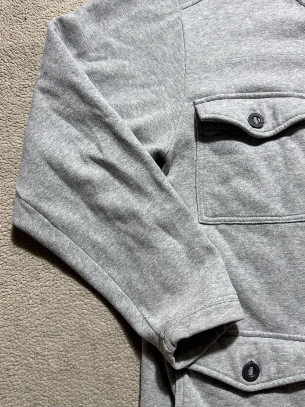 The North Face Jacket Mens XL Gray Full Zip Snap Buttons Fleece Lined Pockets